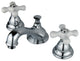 Kingston Brass Widespread Bathroom Faucet With Brass Pop-Up, Polished Chrome