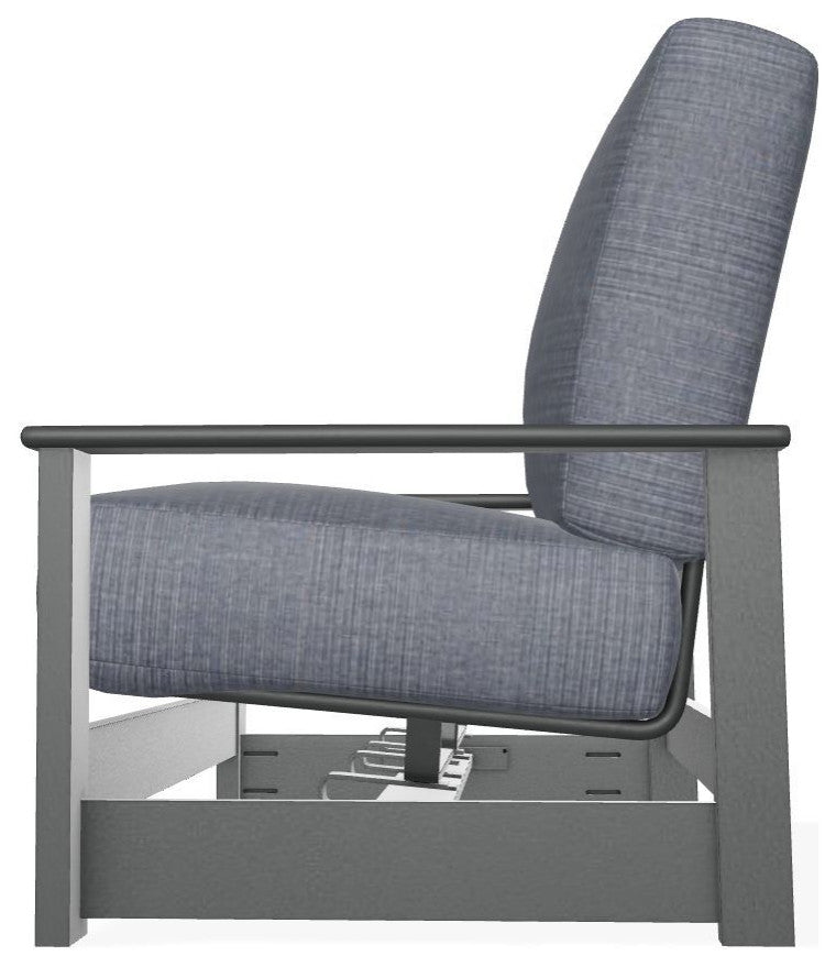 Leeward Deep Seat Outdoor Loveseat with Hidden Motion, Proven Denim/Graphite