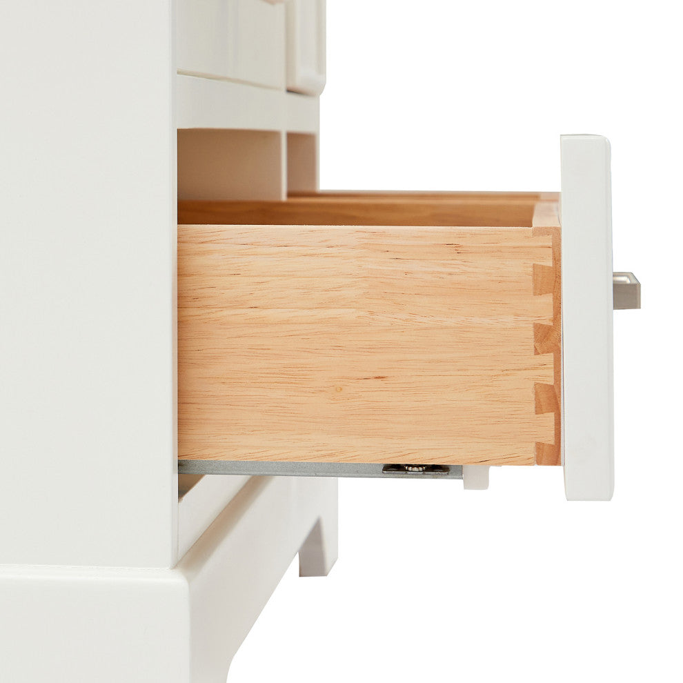 Ariel Stafford 42" Single Right Offset Sink Bathroom Vanity Base, White