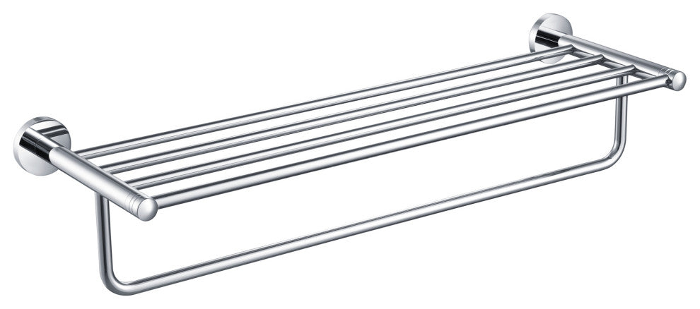 Elie Bathroom Shelf with Towel Bar, Chrome