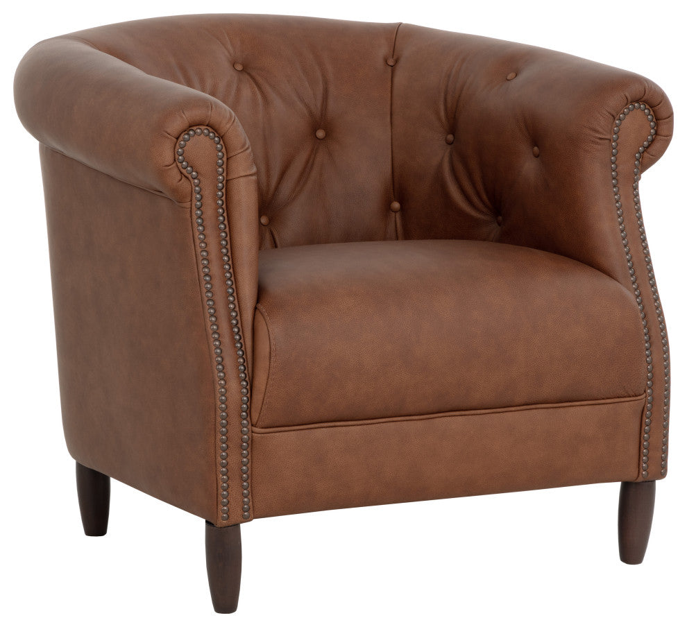 Marjorie Lounge Chair, Cognac Leather