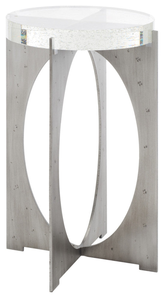 Safavieh Couture Hannamaria Bubble Glass Table, Silver/Clear