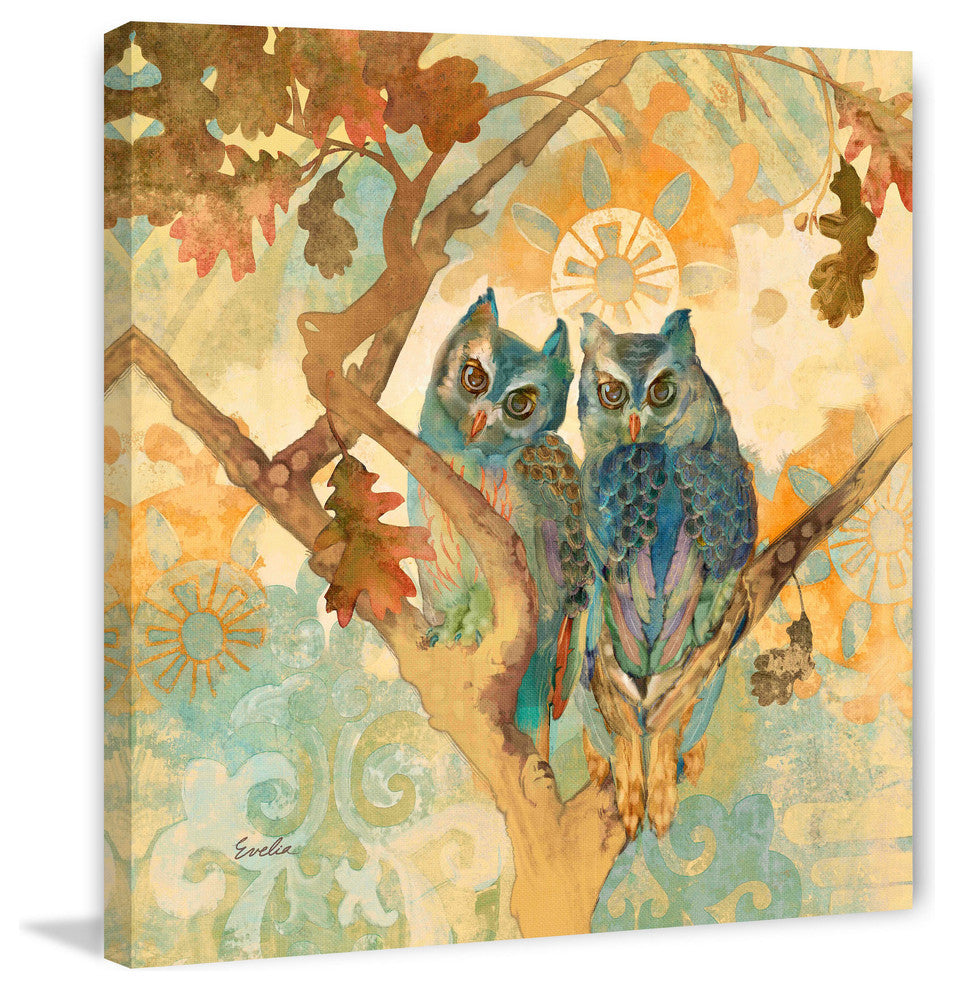 "Parish Owls" Painting Print on Canvas by Evelia