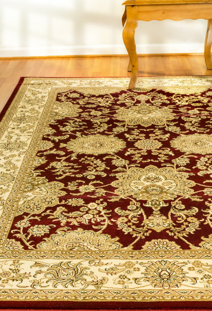Legacy Red And Ivory Rug, 6'7"x9'6"