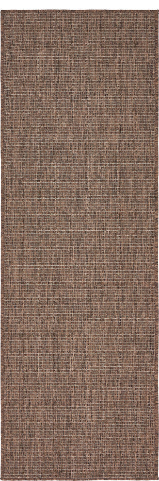 Unique Loom Light Brown Solid Outdoor 2' 0 x 6' 0 Runner Rug