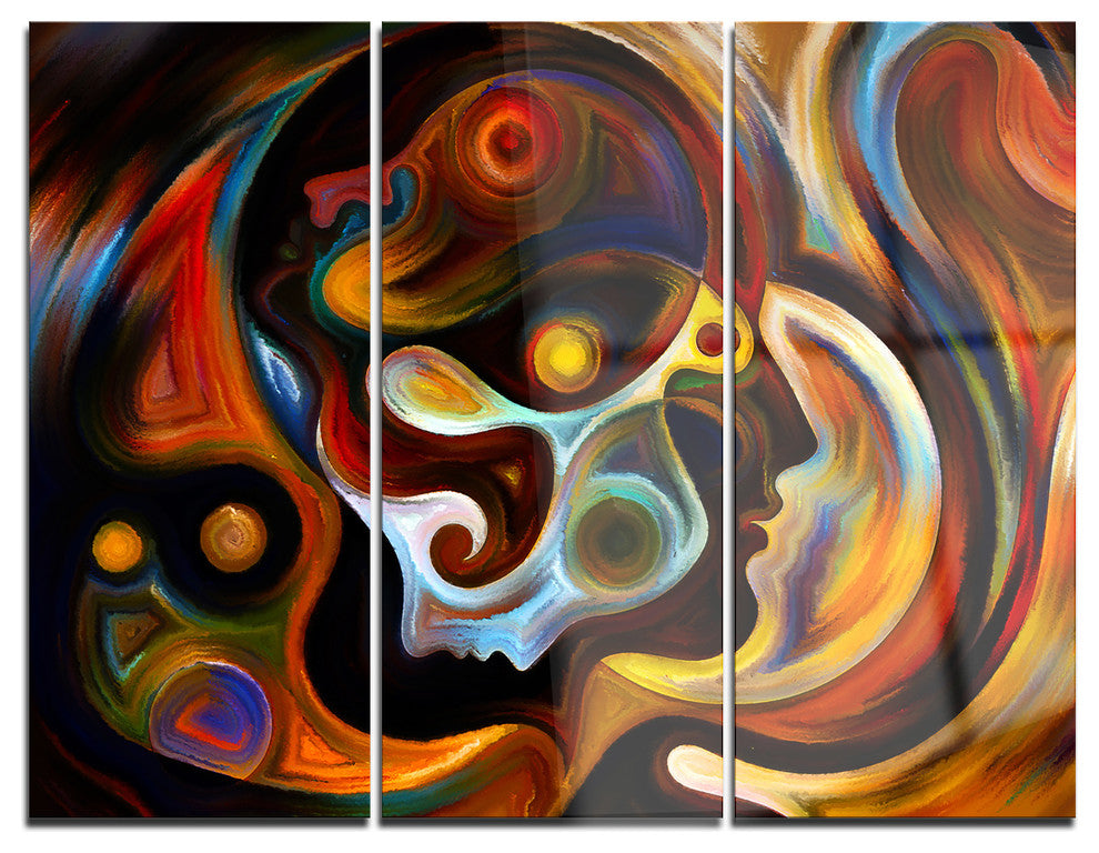 "Perspectives of Inner Paint" Glossy Metal Wall Art, 3 Panels, 36"x28"