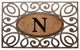 A1HC Rubber & Coir Elegant Circles Princess Doormat, Monogrammed, N
