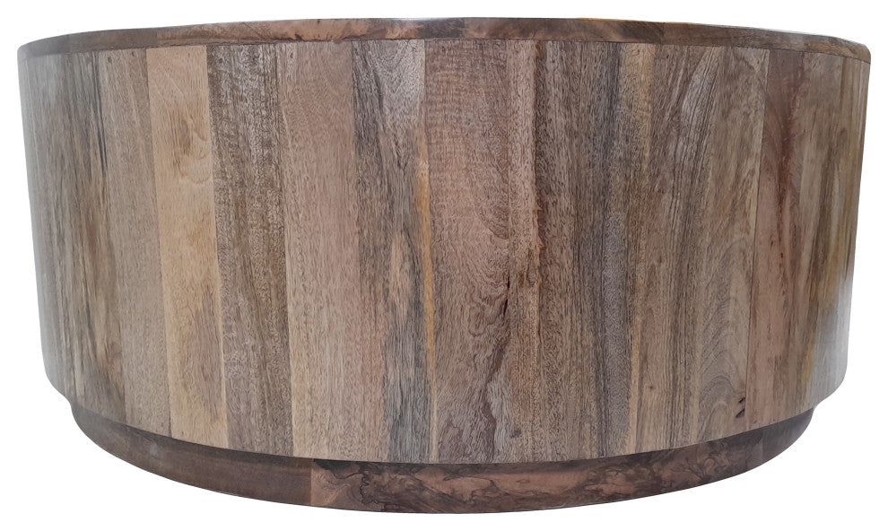 Tamia 42" Round Wooden Coffee Table, Natural