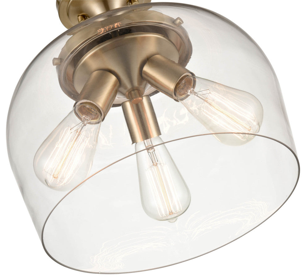 Ashford Collection 3-Light 13" Semi-Flush, Modern Gold