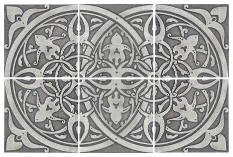6"x6" Circle Backsplash, Bronze, Set of 6