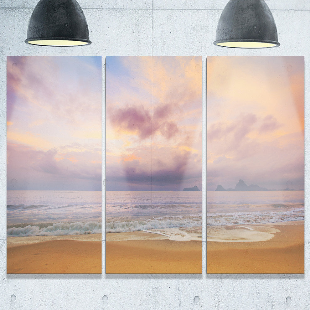 "Bright Morning Over the Sea" Metal Wall Art, 3 Panels, 36"x28"