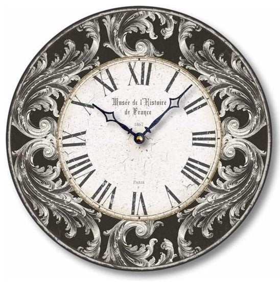 Antique-Style Acanthus Leaves 12 Inch Wall Clock