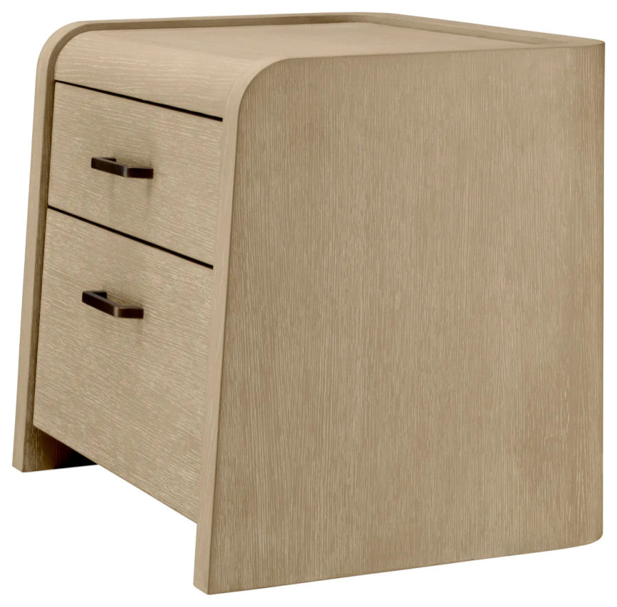 Oak 2-Drawer Nightstand, Eichholtz Joane, Brown