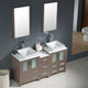 Torino 60" Gray Oak Modern Double Sink Bathroom Vanity, Faucet FFT9162CH