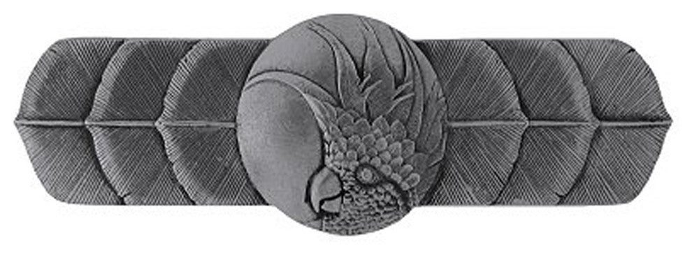 Cockatoo Pull Antique Brass Horizontal, Left Side, Brilliant Pewter, Right
