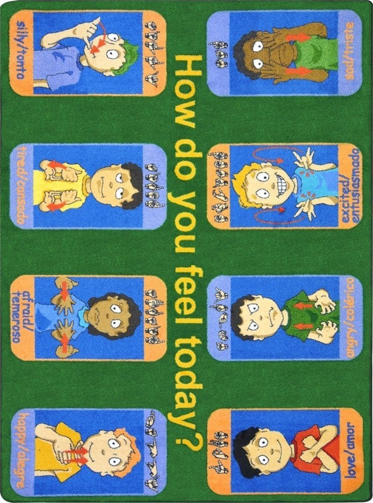 Kid Essentials Rug, Signs of Emotions, 5'4"x7'8"
