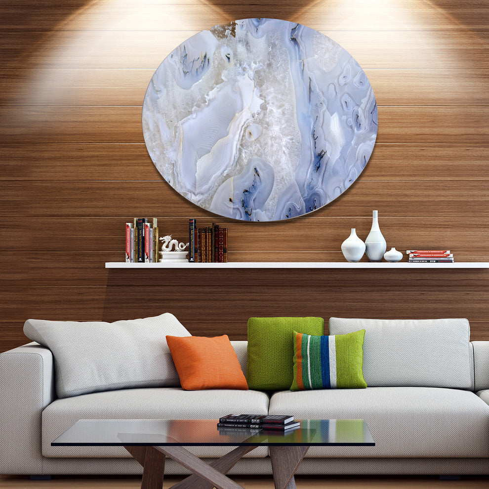 Agate Stone Background, Abstract Round Wall Art, 11"