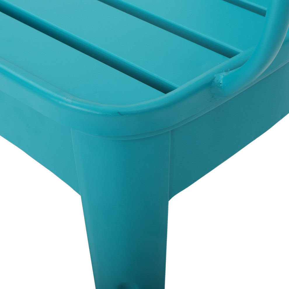 GDF Studio 3-Piece Collins Outdoor Matte Green Iron Bistro Set, Matte Teal