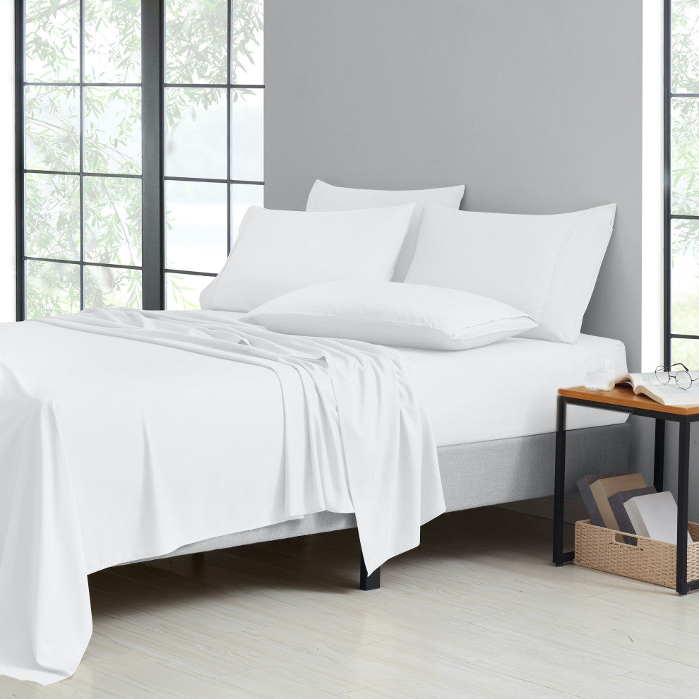 Kathy Ireland 2000TC Cotton Rich 6 Piece Sheet Set, White, King