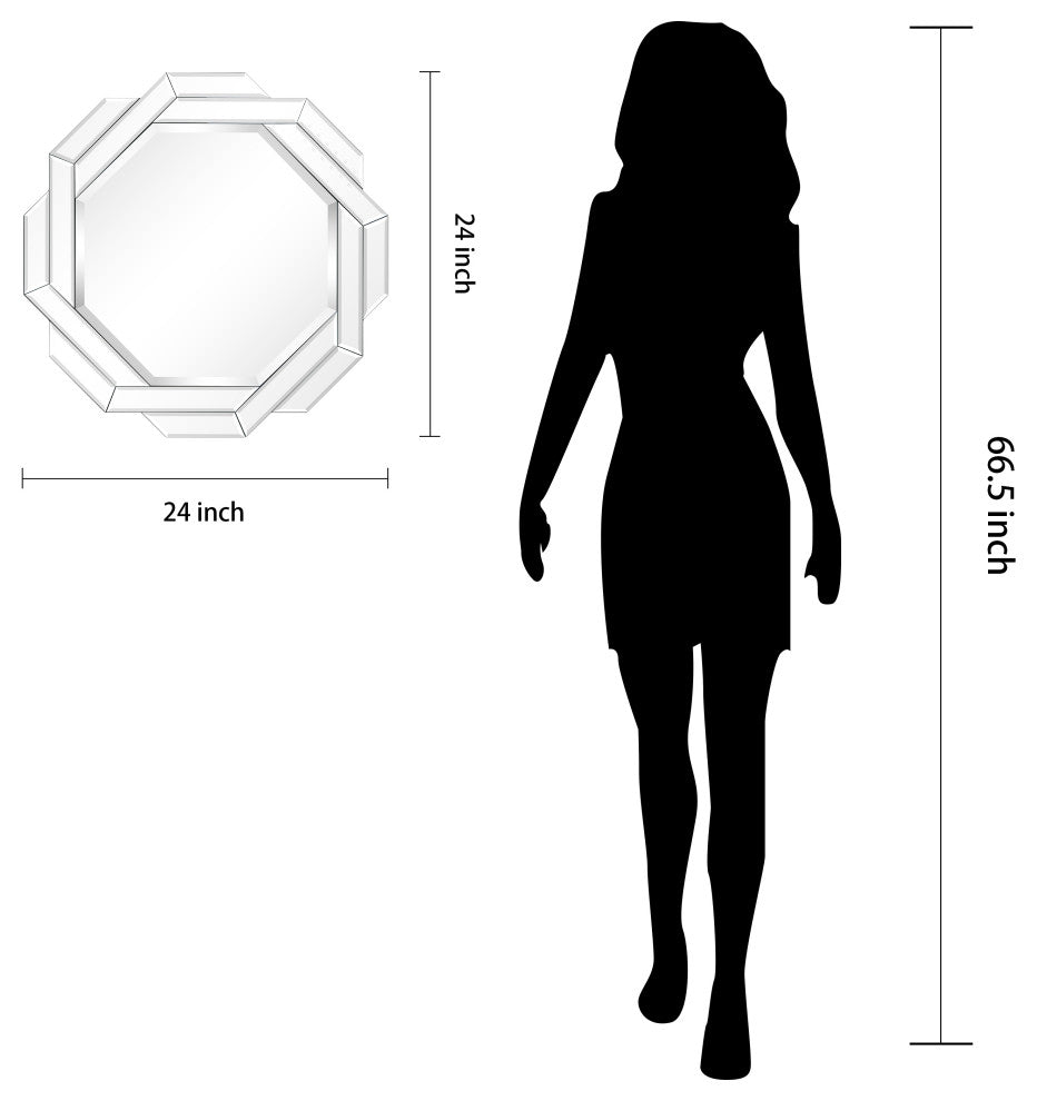 Interlaced Round Beveled Framed Wall Mirror, Mom-30020-2424