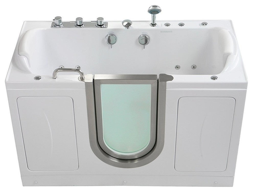 Ella Companion 32"x60" Triple Massage Acrylic Two Seat Walk in Bathtub, Faucet