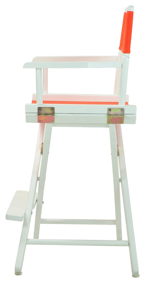 024" Director's Chair White Frame-Orange Canvas