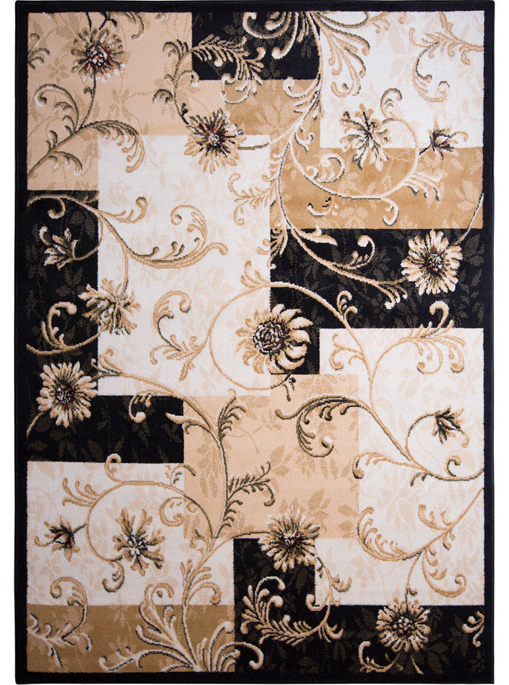 Home Dynamix Optimum Byron Area Rug 3'7"x5'2", Floral Black