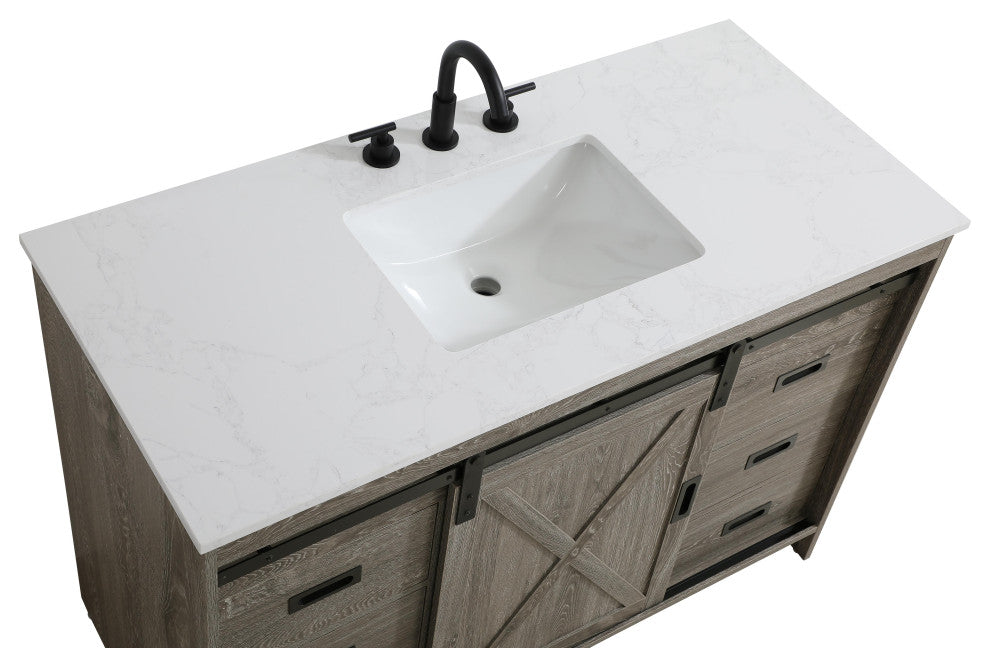 Home Living 48" Single Bathroom Vanity, Rustic Grey