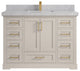 Boston 48" Single Sink Bath Vanity in Fine Grain 2" Pearl Gray
