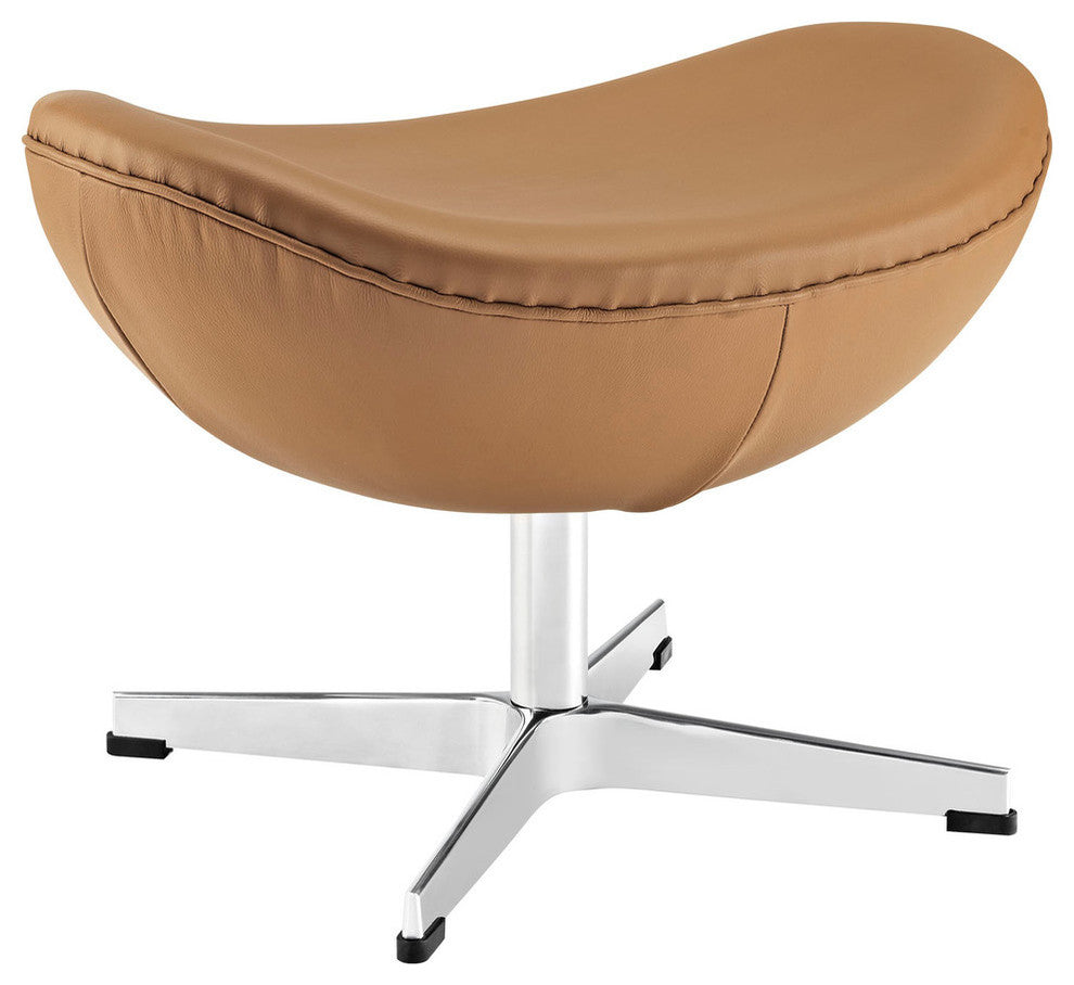 Modern Contemporary Living Room Leather Ottoman Terracotta