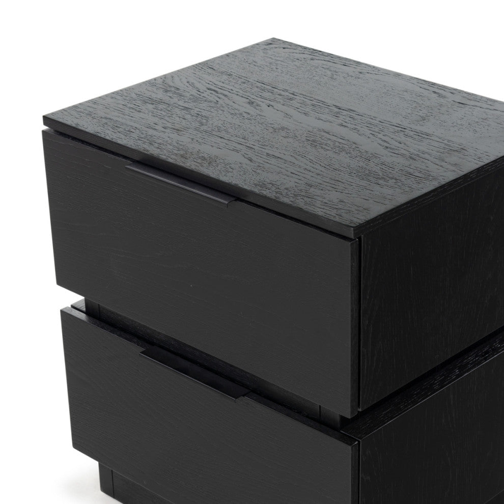 Safavieh Couture Titus 2 Drawer Nightstand, Black