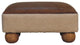 Tan Leather Boucle Ball Footstool