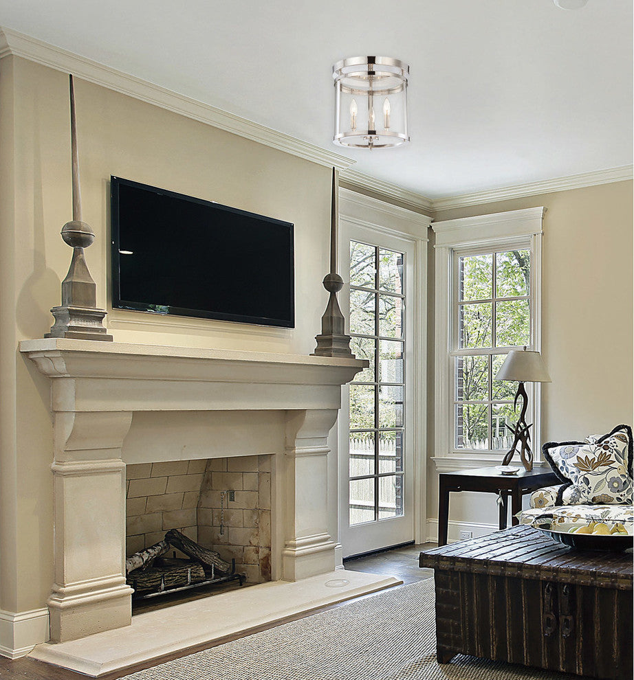 Penrose 3-Light Semi-Flush, Polished Nickel