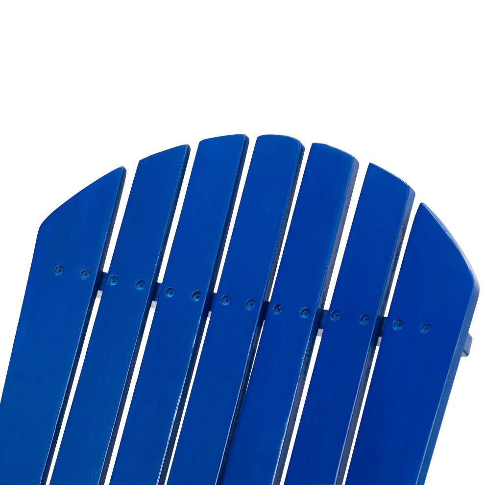 GDF Studio Milan Outdoor Folding Wood Adirondack Chair, Navy Blue