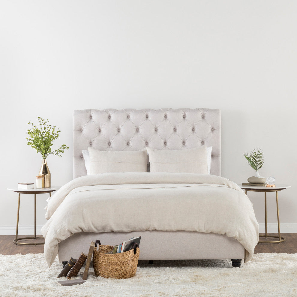 Beaumont 100% Linen Beige Sham by Kosas Home, King