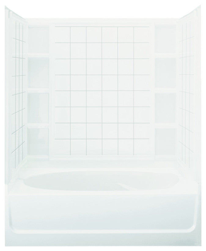Sterling Ensemble 60.25"x36"x72" Vikrell Left-Hand Bath, White