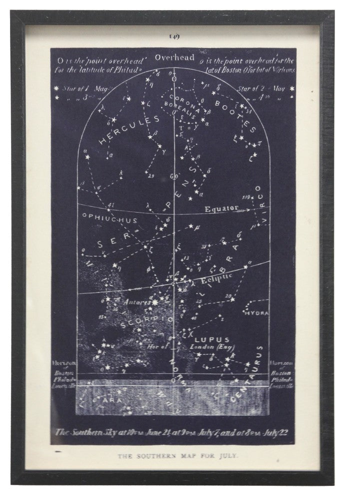 Navy Southern Star Map 149 For July, Black Shadowbox