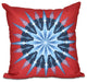 Sea Wheel, Geometric Print Outdoor Pillow, Red, 18"x18"