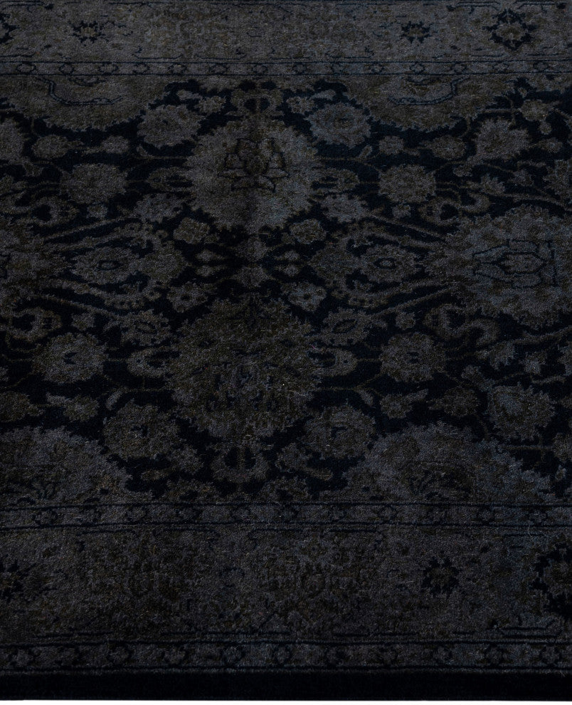 Overdyed One-of-a-Kind Hand-Knotted Area Rug Black, 2' 8" x 12' 2"