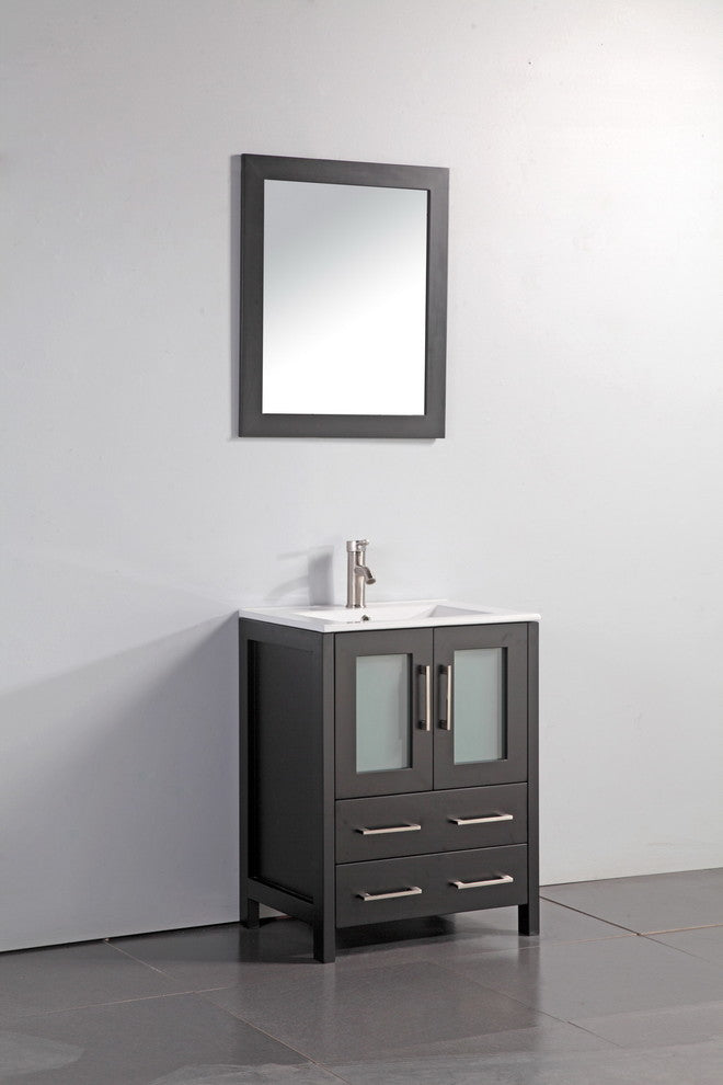 24" Bathroom Vanity With Matching Mirror, Espresso