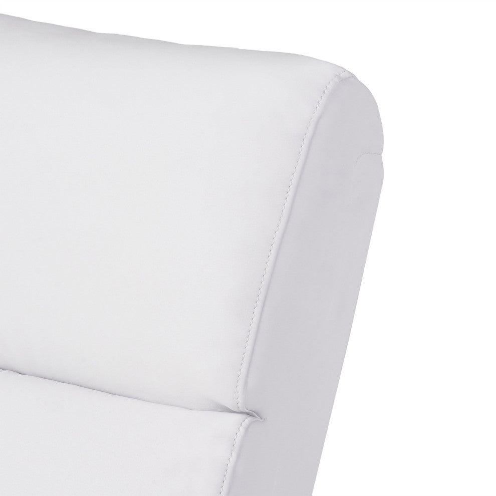 GDF Studio Teyana White Faux Leather Recliner