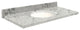 Quartz 49"x19" Vanity Top, Single Faucet Hole, White Bowl, Winter Wonder, Single