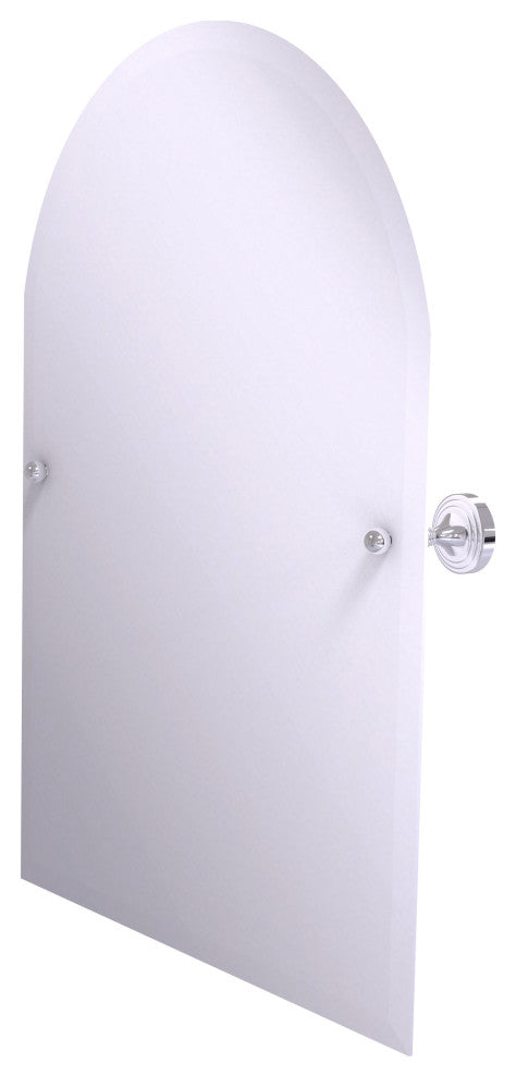 Sag Harbor Frameless Arched Top Beveled Edge Tilt Mirror, Polished Chrome