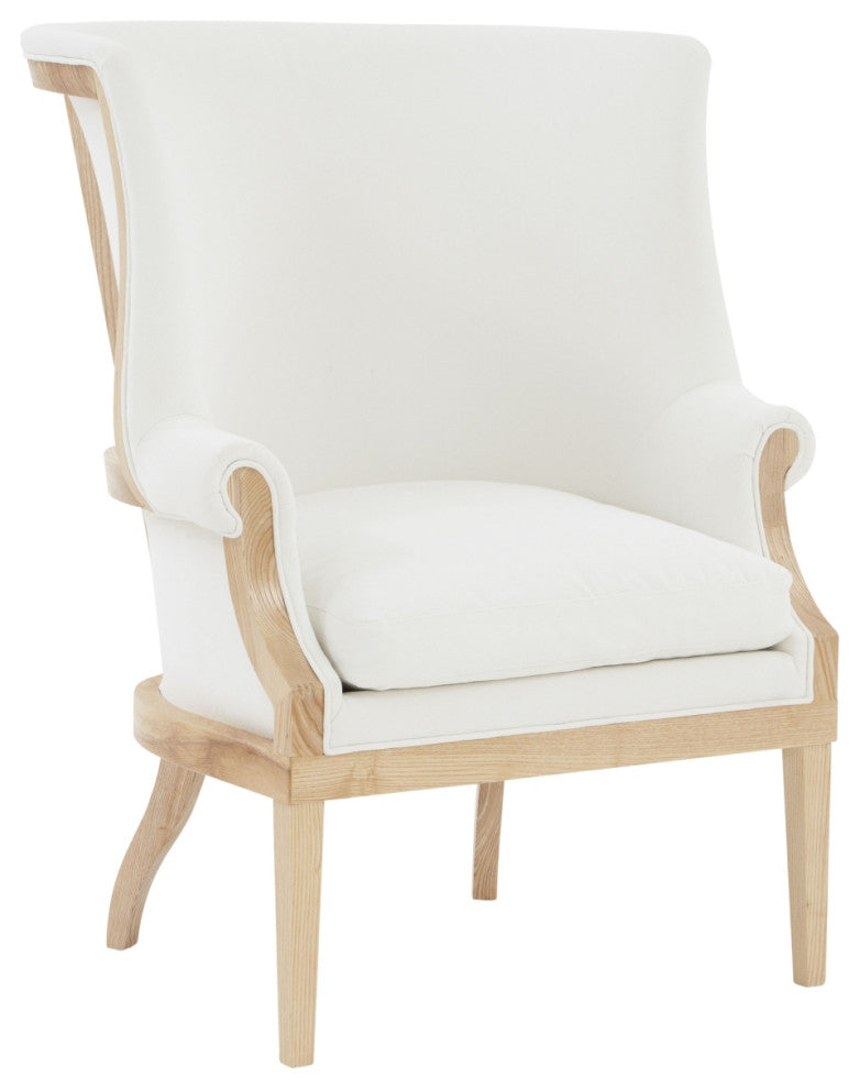 Safavieh Couture Leahbeth Wingback Accent Chair, White/Natural