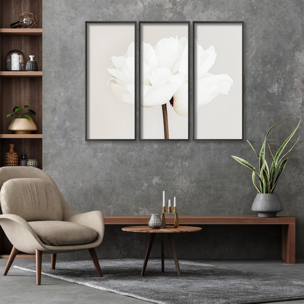 Peony 11 Framed 3-Piece Wall Art Set by 1X, 20"x40", Framed