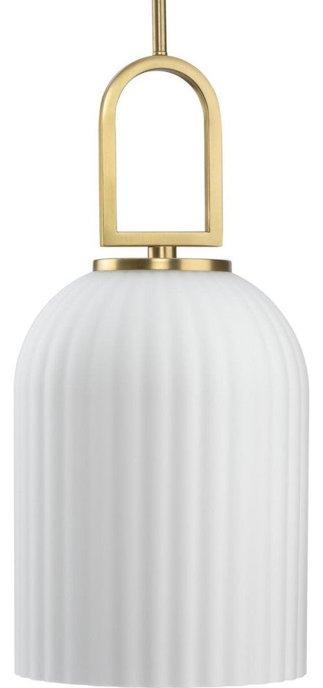 Stanza Collection One-Light New Traditional Pendant Light, Brushed Gold