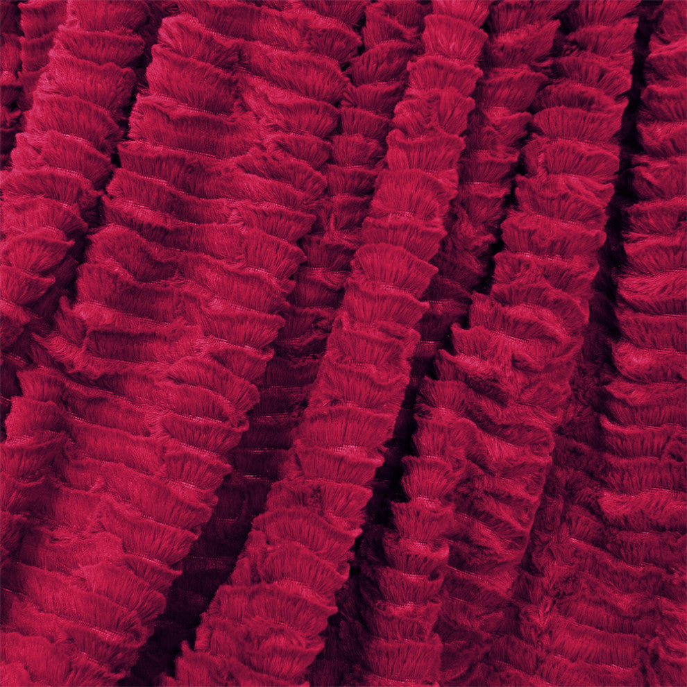 Air Brushed Colleen Oversized Faux Fur Throw Blanket, Burgundy, 60x70