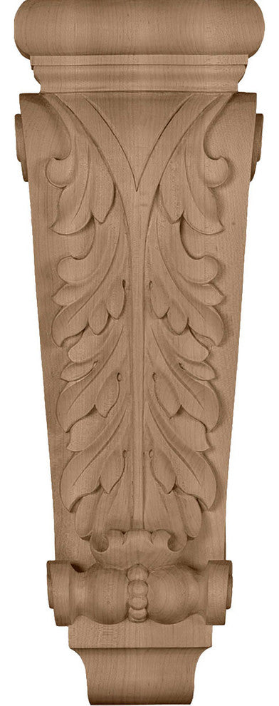 7"W x 4"D x 20"H Large Farmingdale Acanthus Pilaster Corbel, Cherry