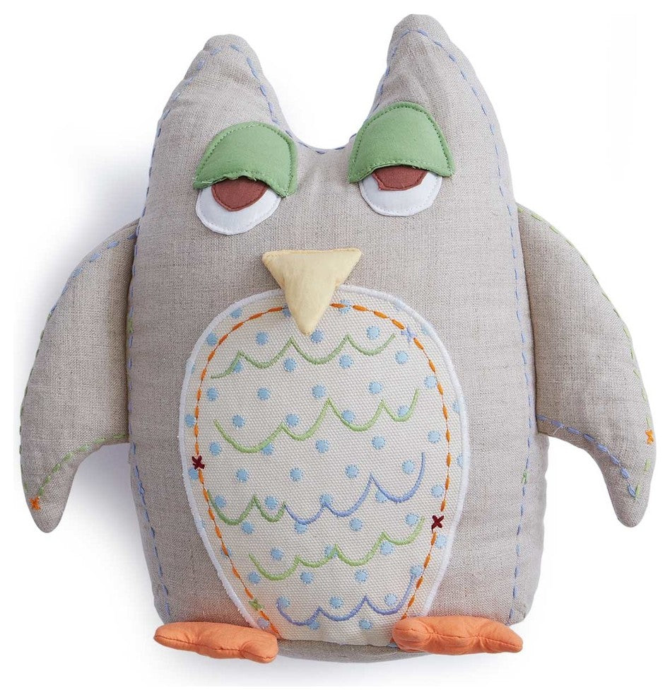 Baby Owl Shaped Toothfairy Pillow, Flax