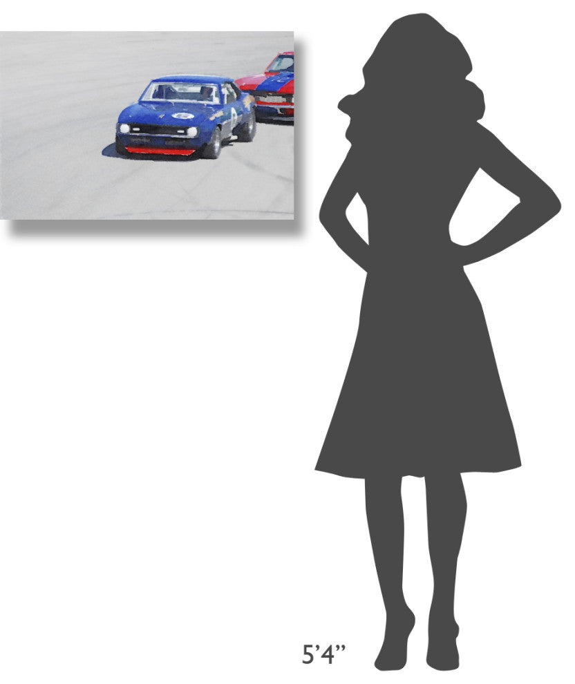 "Chevy Camaro on Race Track Watercolor" Fine Art Print